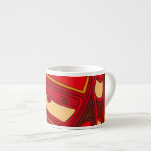 Abstrakte Orangenpanels Espressotasse (Vorderseite Rechts)