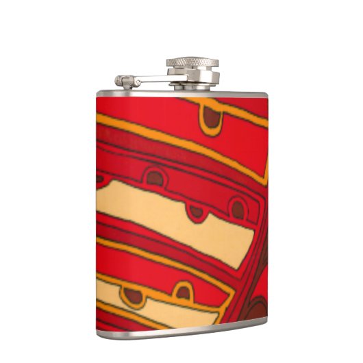 Abstrakte Orangenpanels Flachmann (Rechts)