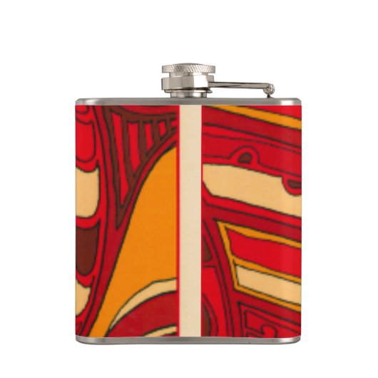 Abstrakte Orangenpanels Flachmann (Rückseite)