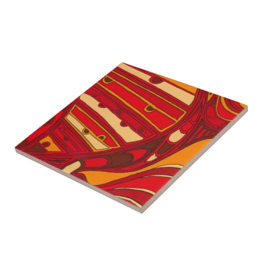 Abstrakte Orangenpanels Fliese (Seite)