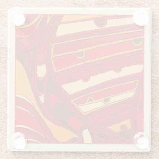 Abstrakte Orangenpanels Glasuntersetzer (Rückseite)