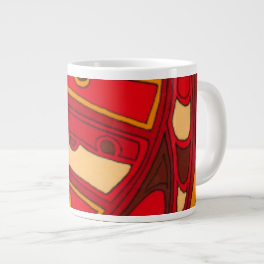 Abstrakte Orangenpanels Jumbo-Tasse (Vorderseite Rechts)