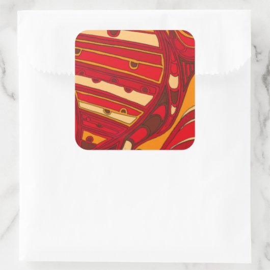 Abstrakte Orangenpanels Quadratischer Aufkleber (Tasche)