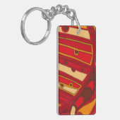 Abstrakte Orangenpanels Schlüsselanhänger (Vorderseite links)