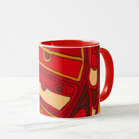 Abstrakte Orangenpanels Tasse (VorderseiteRechts)