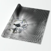 Abstrakte Orb - Schachbrettmuster Grau und Schwarz Geschenkpapier (Ungerollt)