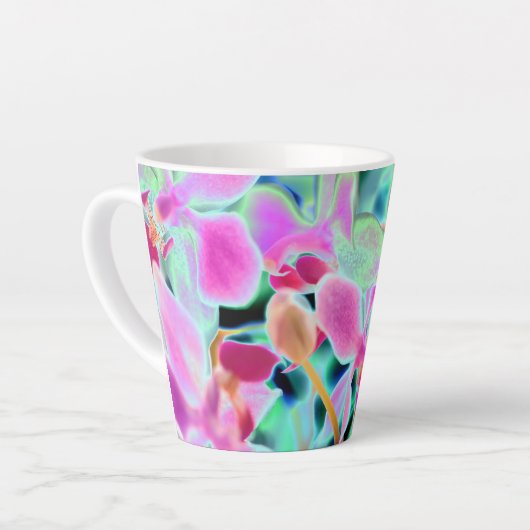 Abstrakte Orchid Design Latte Tasse (Linke Ecke)