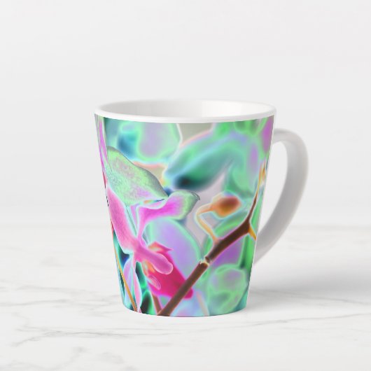 Abstrakte Orchid Design Latte Tasse (Rechte Ecke)
