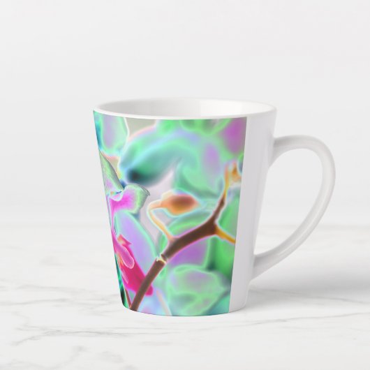Abstrakte Orchid Design Latte Tasse (Rechts)