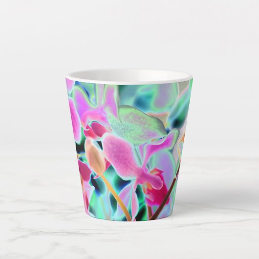 Abstrakte Orchid Design Latte Tasse (Vorderseite)