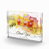 Abstrakte Orchids Farbschlackenkalligraphie Fotoblock (Rechts)