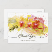 Abstrakte Orchids Farbschlackenkalligraphie Postkarte (Vorne/Hinten)