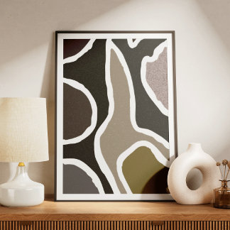 Abstrakte organische Formen Chic Home Office Kunst Poster