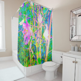 Abstrakte orientalische Lilien in meinem Rubio-Gar Duschvorhang