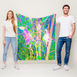 Abstrakte orientalische Lilien in meinem Rubio-Gar Fleecedecke