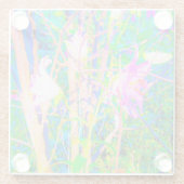 Abstrakte orientalische Lilien in meinem Rubio-Gar Glasuntersetzer (Rückseite)