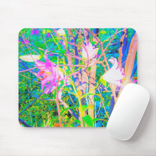 Abstrakte orientalische Lilien in meinem Rubio-Gar Mousepad (Mit Mouse)