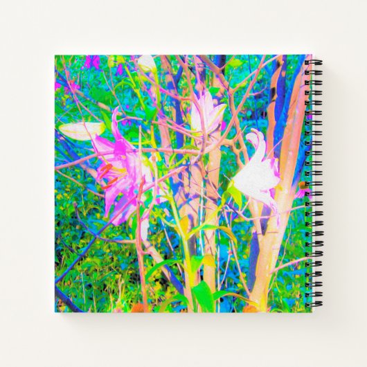 Abstrakte orientalische Lilien in meinem Rubio-Gar Notizblock (Rückseite)