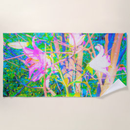 Abstrakte orientalische Lilien in meinem Rubio-Gar Strandtuch