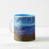 abstrakte Originalkunst Big Wave Morgen Zweifarbige Tasse (Vorderseite Links)