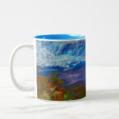 abstrakte Originalkunst Big Wave Morgen Zweifarbige Tasse (Links)