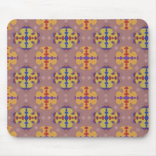 Abstrakte Ornamente Formen Pastellfarben Muster Mousepad (Vorne)