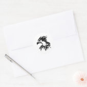 Abstrakte Osprey Kunst in BW Runder Aufkleber (Umschlag)