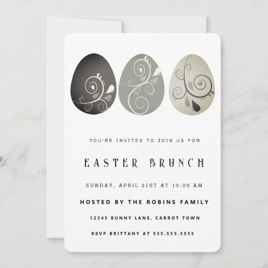Abstrakte Ostereier Einladung (Vorderseite)