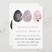 Abstrakte Ostereier Einladung (Vorne/Hinten)