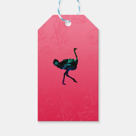 Abstrakte Ostrich-Geschenkmarke Geschenkanhänger (Vorderseite)