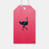 Abstrakte Ostrich-Geschenkmarke Geschenkanhänger (Rückseite)
