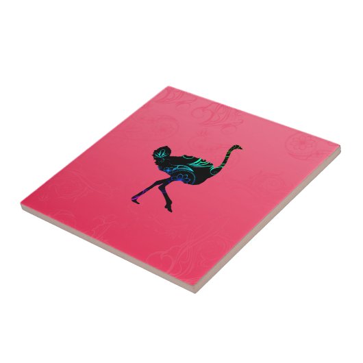 Abstrakte Ostrich Keramik Tile Fliese (Seite)