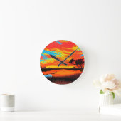 Abstrakte Outback Wüste Landschaft Art #3 Runde Wanduhr (Zuhause)