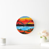 Abstrakte Outback Wüste Landschaft Art #5 Runde Wanduhr (Zuhause)