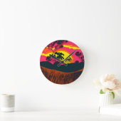 Abstrakte Outback Wüste Landschaft Art #6 Runde Wanduhr (Zuhause)