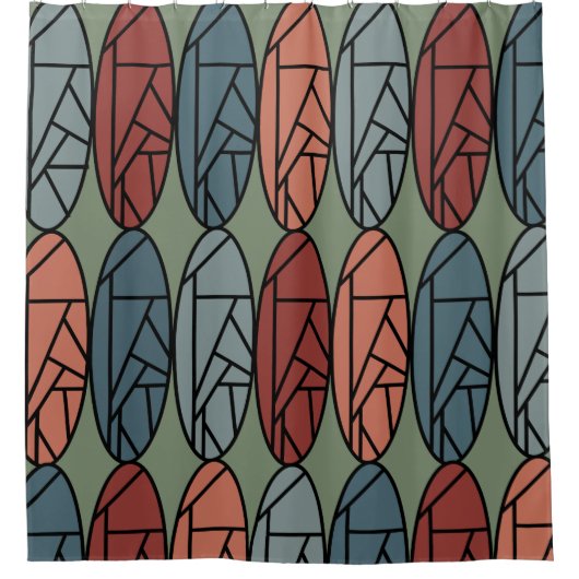 Abstrakte Ovalen Duschvorhang (Vorderseite)
