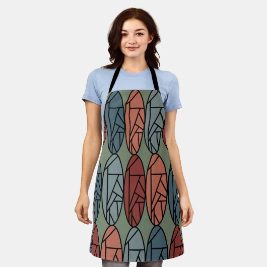 Abstrakte Ovalen Schürze (Getragen)