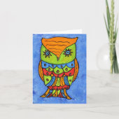 Abstrakte Owl Notecard Karte (Vorderseite)