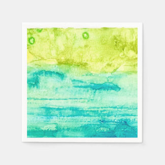 Abstrakte Ozean-Aquarellmalerei Serviette