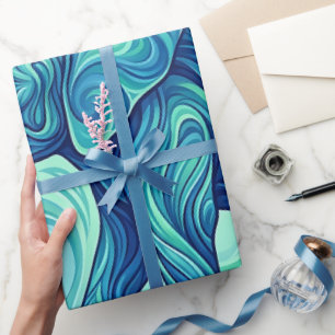 Abstrakte Ozean-Elefanten-Gradient-Verpackungspapi Geschenkpapier