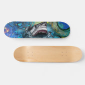 Abstrakte Ozean-Hai-Marmor-Kunst-Splash Skateboard (Horizontal)