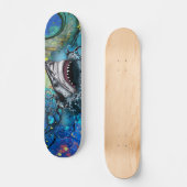 Abstrakte Ozean-Hai-Marmor-Kunst-Splash Skateboard (Vorderseite)