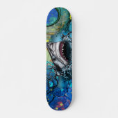 Abstrakte Ozean-Hai-Marmor-Kunst-Splash Skateboard (Vorne)