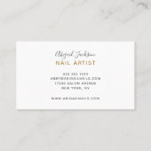 Abstrakte Ozeanflora Graue und goldene Nagelkunst Visitenkarte (Rückseite)