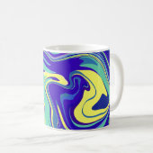 Abstrakte ozeanische Wirbel Kaffeetasse (VorderseiteRechts)