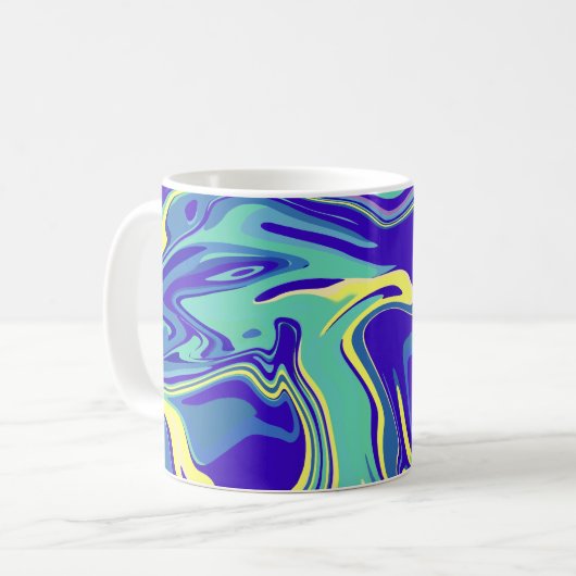 Abstrakte ozeanische Wirbel Kaffeetasse (Vorderseite Links)