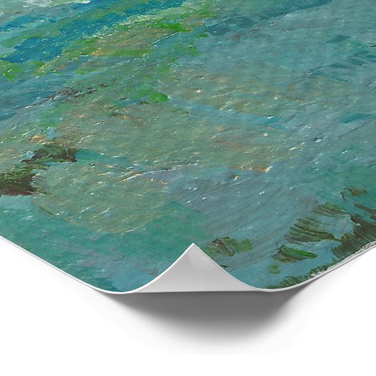 Abstrakte Ozeanmalerei an der Küste Poster (Ecke)