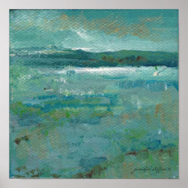 Abstrakte Ozeanmalerei an der Küste Poster