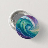 Abstrakte Ozeanwelle Spirale Button (Vorne & Hinten)
