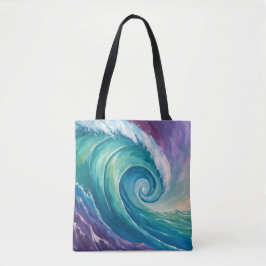 Abstrakte Ozeanwelle Spirale Tasche